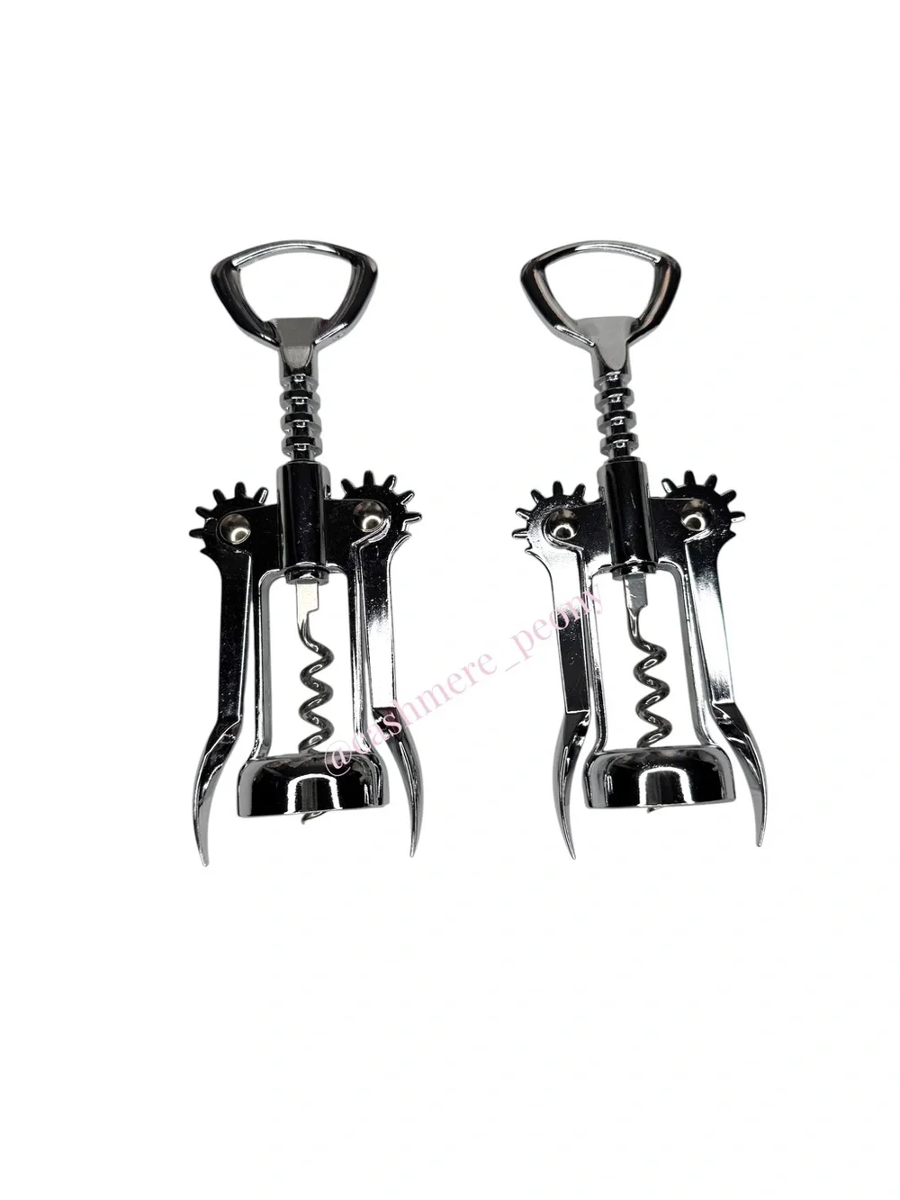 Set of 2 Silver Metal Wing Corkscrew Wine Bottle and Beer Opener